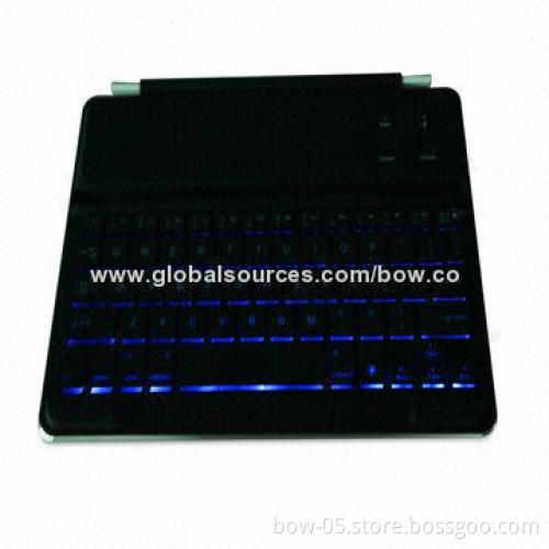 Wireless Color Backlit Bluetooth Keyboard for iPad Air, Magnetic Strip/Groove, Aluminum Base